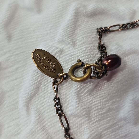 LIZ PAIACIOS -SAN FRANCISCO FLORAL RED RHINESTONE NECKLACE - Picture 4 of 8